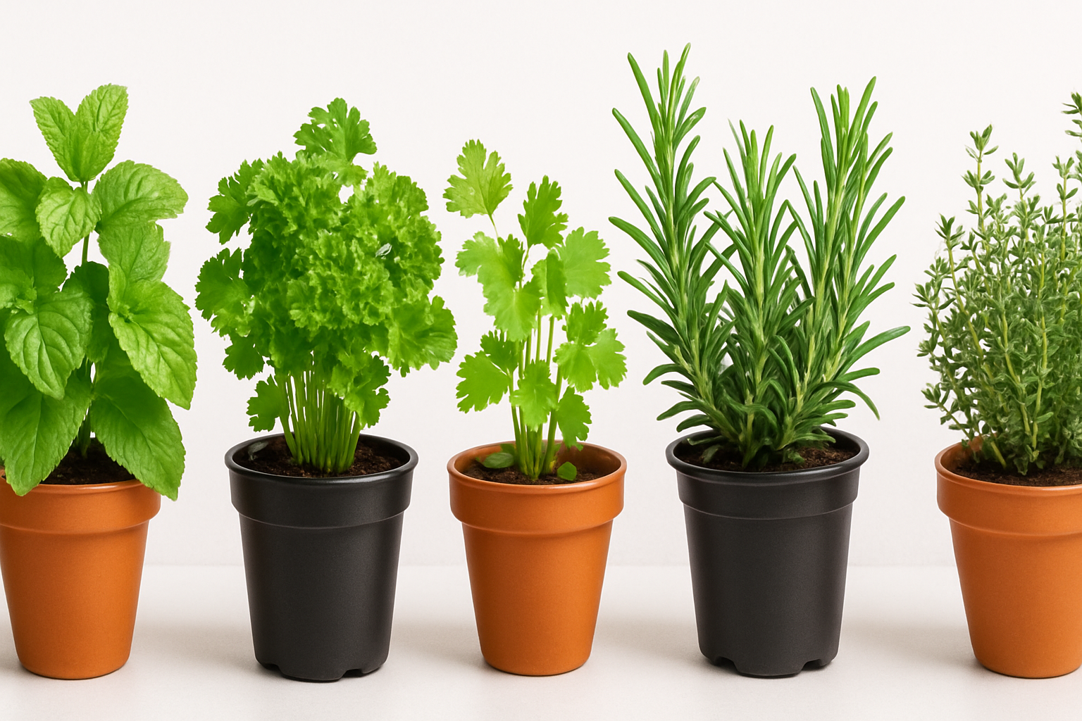 1800x90px image of easy to grow herb plants