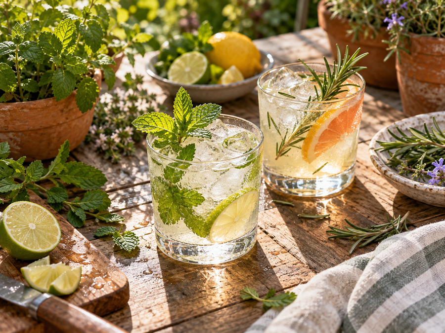 Herbs in Cocktail Drinks